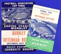 1962 FAC final Tottenham Hotspur v Burnley match programme 5 May 1962 plus community singing
