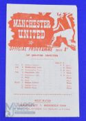 War time 1944/45 Manchester Utd v Bury War League North, single sheet, team changes; fair. (1)