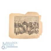 c1879 1st International Football Match at Kennington oval engraving of England v Scotland - the