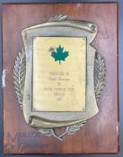 Large Brass Plaque presented to Goalkeeper John Bonnar 1924-2004 Celtic FC 1948-1958 from Celtic