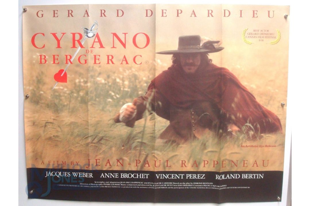 Original Movie/Film Poster - 1990 Cyrano de Bergerac - 40x30" approx. kept rolled, creases apparent,