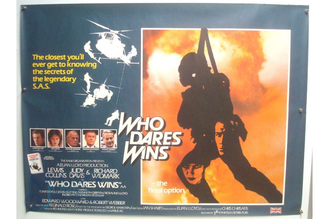 Original Movie/Film Poster - 1982 Who Dares Wins - 40x30" approx. kept rolled, creases apparent,