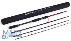 Sonik SK4 Travel Spin, 9’ 4 piece Multi Plex High Torque Graphite rod, lure weight 30-50grams,