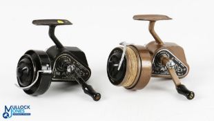 A collection of J W Young Redditch, half bail casting reels, both running well with good bail - as