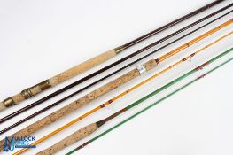 Unnamed greenheart salmon fly rod 13ft 6” 3pc, 19in handle with brass reel seat and collars, twist