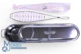Sunnex 24” stainless steel 3 piece fish poacher set, including a perforated fish rack and two