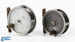 Ogden and Scotford Cheltenham 2.75” alloy fly reel with constant check, smooth brass foot, maker’s