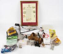 Coarse Fishing Accessories, a mixed lot to include an otter de snagging tool, bait feeders, weights,