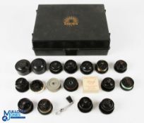Daiwa plastic case with 18x Mitchell spare spools (18)
