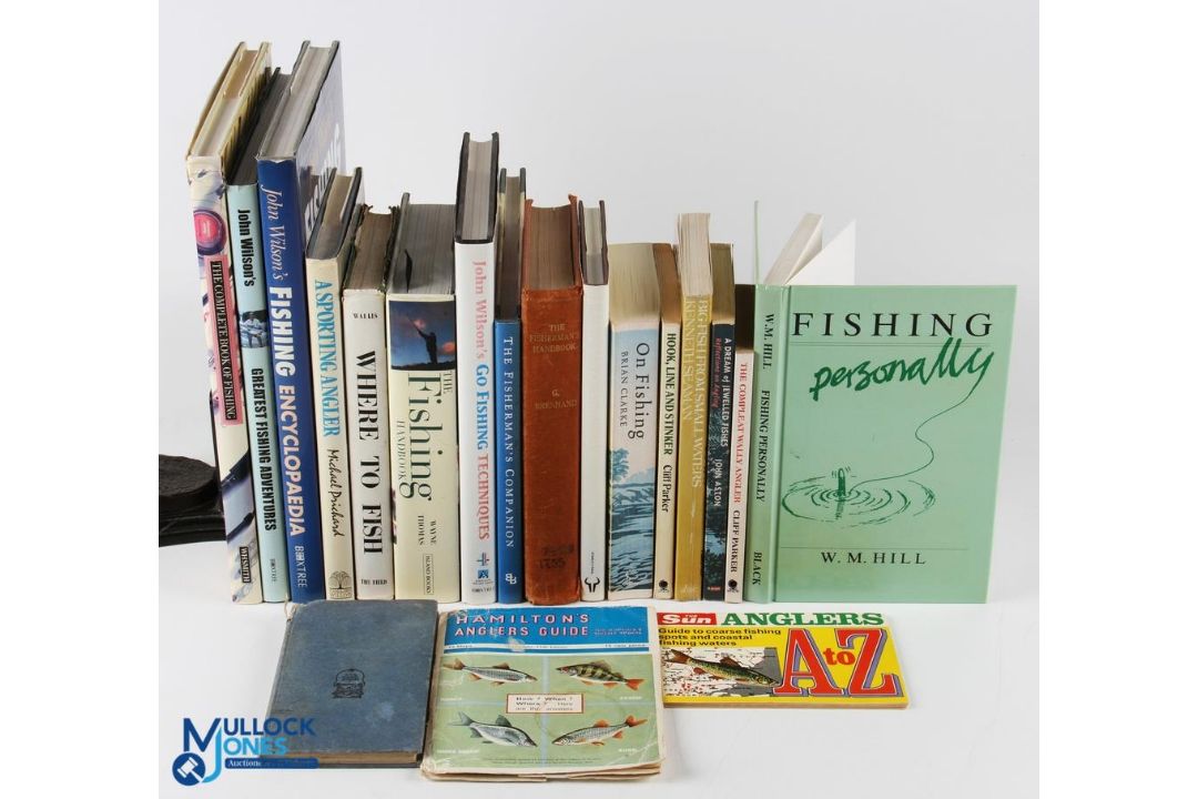 Fishing Book Collection, a box with noted titles of A Sporting Angler Michael Prichard 1987, Where