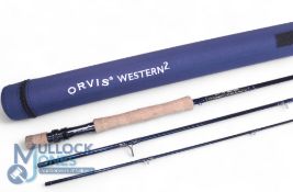 Orvis Western 2, 11’ 3 piece Graphite trout fly rod, line rate #7, Tip Flex, cork handle with