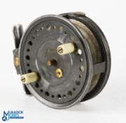Wallace Watson unusual Walker Bampton 4” alloy drum casting reel with interesting pivoting foot