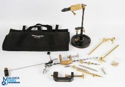 Snowbee A R Vice with base centre arm and 3 yaws and fitted case; K F Odams Leicester C clamp rotary