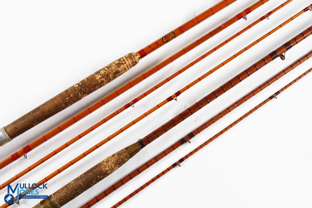 Alex Martin Glasgow split cane salmon fly rod steel centred 12’ 6” 3pc (mid section 6” short and tip - Image 2 of 2