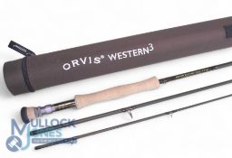 Orvis Western 3, 10’ 3 piece Graphite trout fly rod, line rate #8, Tip Flex, anti-flash finish, cork
