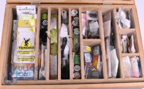 Comprehensive fly tying kit containing a good selection of materials, feathers, silks, hooks, many