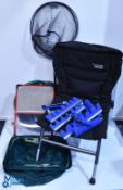 Fishing Tackle Accessories, to include a good Greys folding/extendable landing net, a Keenets bag