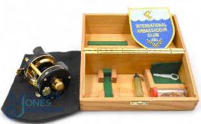 Abu Ambassadeur 5600 CDL gold plated multiplier reel with thumb bar release, star drag, level