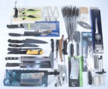 Large collection of knives for filleting and food preparation, examples by Richardson of