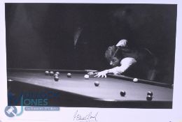 Snooker Autographed Print. Signed Photograph by Steve Davis in action against Alex Higgins in