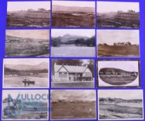 Collection of various early Scottish Golf Club Postcards (12) to incl 2x Brodick, 2x Burntisland, 7x