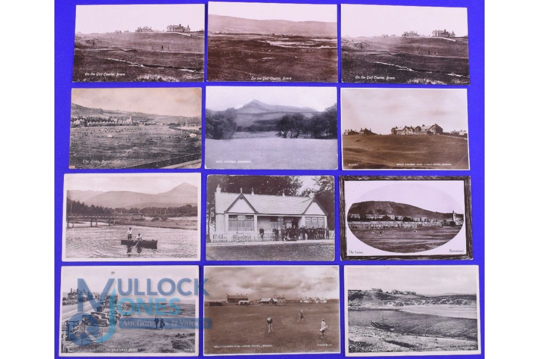 Collection of various early Scottish Golf Club Postcards (12) to incl 2x Brodick, 2x Burntisland, 7x