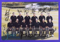 Autographs - 2008 Ryder Cup photograph signed by thirteen of the US American team members in ink,