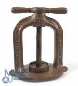 Cast Iron Golf Ball Press 'Enterprise MFG Co' horse-shoe shaped, with screwing handle in good