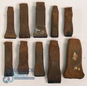 Collection of Golf Clubmakers and Retailers Cast Iron Club Head and Shaft Stamps (10) to incl