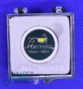 2011 Original US Masters 75th Anniversary Golf Tournament Enamel and Gilt Flat Ball Marker - won