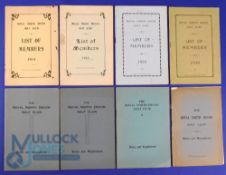 Collection of The Royal North Devon Golf Club Rules, Regulation and Members Handbooks from 1914