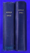 Collection of Golf Monthly Magazines 1950 and 1951 comprising 2x Complete bound volumes (wrappers