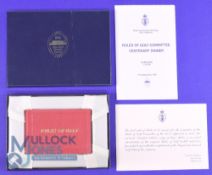 1897-1997 R & A Rules of Golf Committee Centenary Book. Presented at the dinner to members, comes