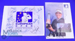2008 European Open Golf Tournament signed package (3) played at London Golf club Kent, to include