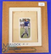 Scarce and Interesting Henry Cotton signed Golfing Cabinet Style Colour Photograph c1930 - mounted