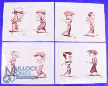 8 Amusing Cartoons of Golfers Peter Hobbs, 1930 - 1994 Published by the author, Great Britain,