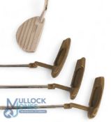 3x Ping Anser Putters showing the Pheonix address and slotted sole and original Ping rubber grips