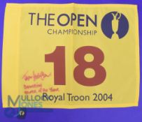 Autograph - Todd Hamilton (Winner) Signed 2004 Royal Troon Open Golf Championship Golf Pin Flag -