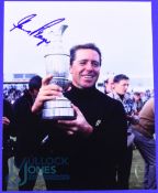 1974 Gary player Open Golf Champion signed colour press photograph - winning his 3rd Open