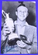 Arnold Palmer Open Golf Champion signed b&w photograph - winning in 1961 (Royal Birkdale) and