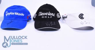 3x US Major Champions Signed Caps and Visors to incl TaylorMade Souvenir Cap signed by Mike Weir (