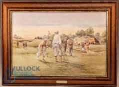 Douglass E West Golf Print: Now the 19th Hole, a modern print, well framed with brass plaque