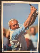 Golf Autographs - 3x Signed Golf Photographs features Arnold Palmer, Jose Maria Olazabal and Sandy