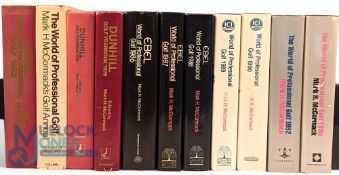 1986-1995 The World of Professional Golf Annuals: to include years 1974, 86, 87, 88, 90, 89, 92,