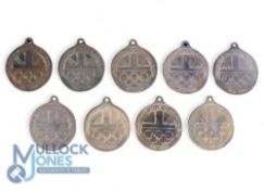 Set of 1984 Olympic Medallions Featuring Different sports Football, Decathlon, Pentathlon, 50km