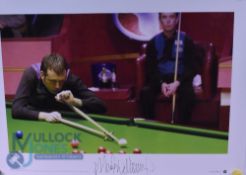Snooker Autographed Print. Signed Photograph by Mark Williams in Action 2003 Ken Docherty can only