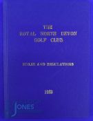 Scarce 1913 Royal North Devon Golf Club 