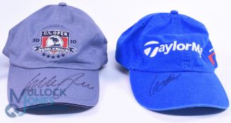 2x US Open Golf Champions Signed Caps to incl TaylorMade Souvenir Open Cap signed by Retief