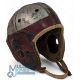 Vintage Rawlings A12 American Football Helmet. 1940s red and silver with adjustable strap overall - Image 1 of 3