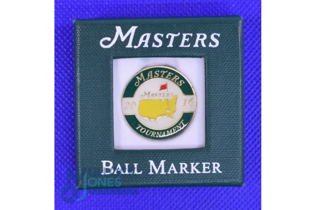2016 Original US Masters Golf Tournament Enamel and Gilt Ball Marker - won by Danny Willet- in the